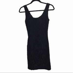 LA Glo Black BodyCon Sleeveless Lace Mini Dress